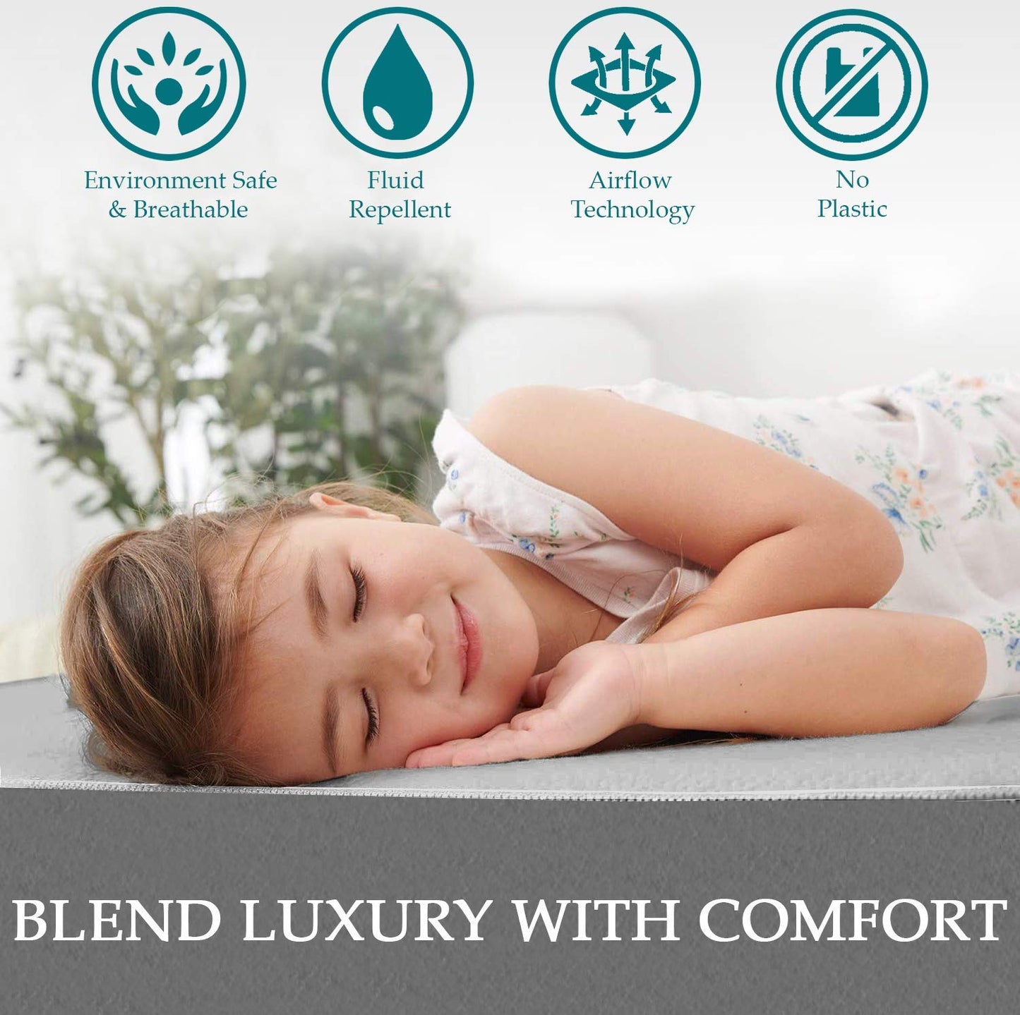 Trance 100% Waterproof Premium Cotton Feel Mattress Protector King Size, 78x72 Inches | Breathable and Hypoallergenic Ultra Soft Fitted Bed Protector Cover (78"x72" Fits Upto 10 Inches - King, Grey