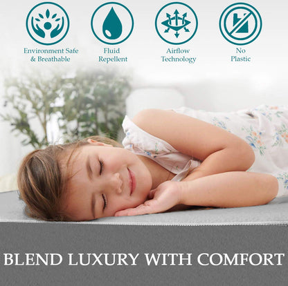 Trance 100% Waterproof Premium Cotton Feel Mattress Protector King Size, 78x72 Inches | Breathable and Hypoallergenic Ultra Soft Fitted Bed Protector Cover (78"x72" Fits Upto 10 Inches - King, Grey