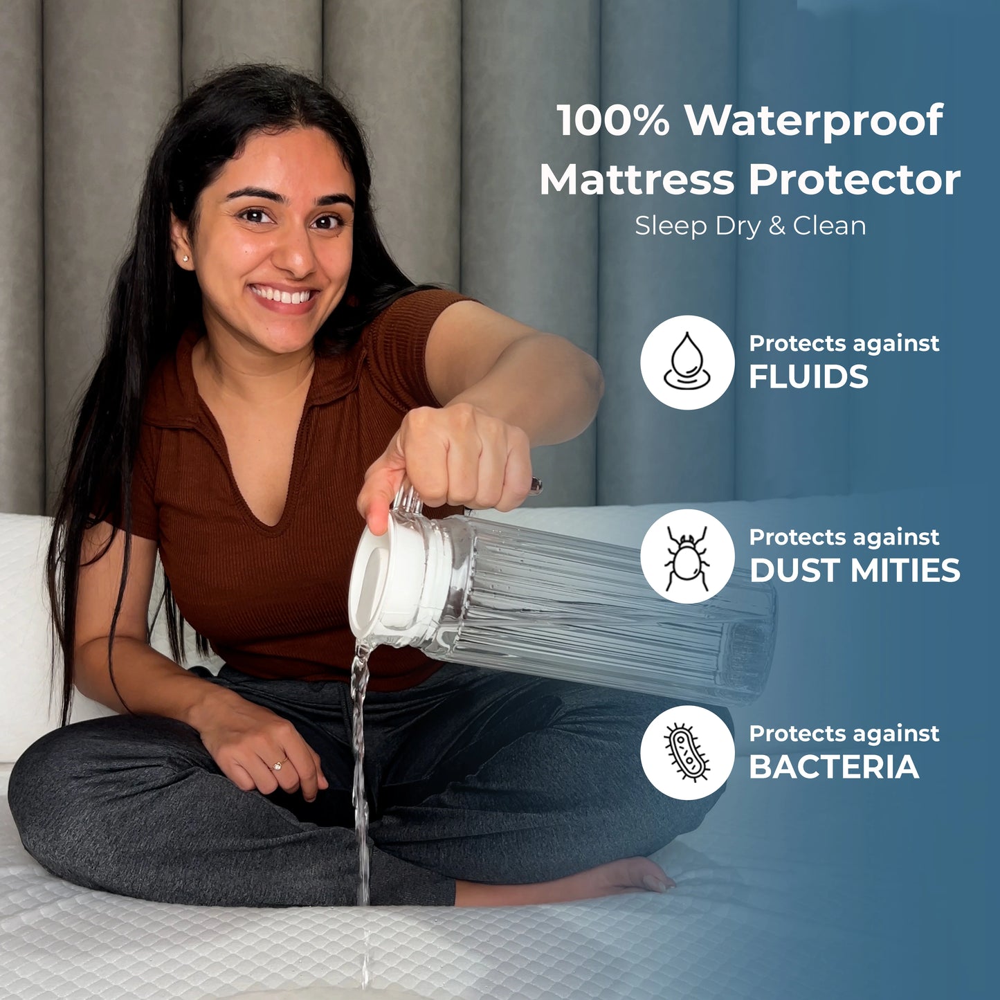 Mattress Protector Waterproof Cotton Breathable Soft,